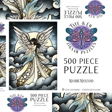 Darstellung des Puzzle Motivs Child of Heaven Stained Glass 500 Puzzle Schachtel 3D Modell