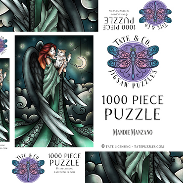 Darstellung des Puzzle Motivs All Cats Do Go to Heaven Stained Glass 1000 Puzzle Schachtel 3D Modell