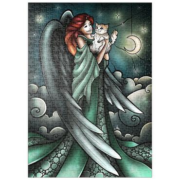 Darstellung des Puzzle Motivs puzzleplate All Cats Do Go to Heaven Stained Glass 500 Puzzle