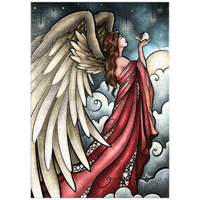 Darstellung des Puzzle Motivs Alle Guineas kommen in den Himmel – Buntglas - Mandie Manzano - Puzzleteile: 1000