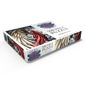 Darstellung des Puzzle Motivs Alle Guineas kommen in den Himmel – Buntglas - Mandie Manzano - Puzzleteile: 500