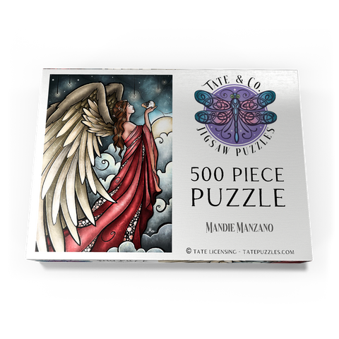 Darstellung des Puzzle Motivs Alle Guineas kommen in den Himmel – Buntglas - Mandie Manzano All Guineas Go to Heaven Stained Glass 500 Puzzle Schachtel Ansicht3
