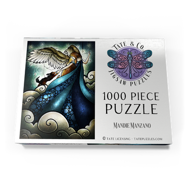 Darstellung des Puzzle Motivs All Dogs Do Go To Heaven Stained Glass 1000 Puzzle Schachtel Ansicht3