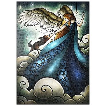 Darstellung des Puzzle Motivs puzzleplate All Dogs Do Go To Heaven Stained Glass 500 Puzzle