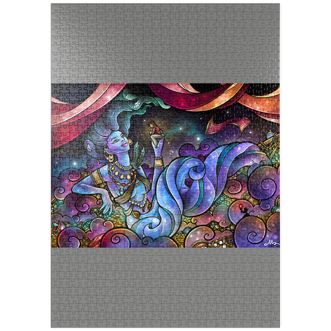 Darstellung des Puzzle Motivs Für dich gewünscht – Buntglasfenster - Mandie Manzano puzzleplate Wishing For You Stained Glass 1000 Puzzle