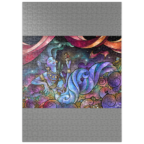 Darstellung des Puzzle Motivs Für dich gewünscht – Buntglasfenster - Mandie Manzano puzzleplate Wishing For You Stained Glass 500 Puzzle