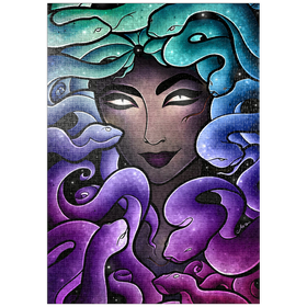 Darstellung des Puzzle Motivs Medusa-Buntglasfenster - Mandie Manzano - Puzzleteile: 1000