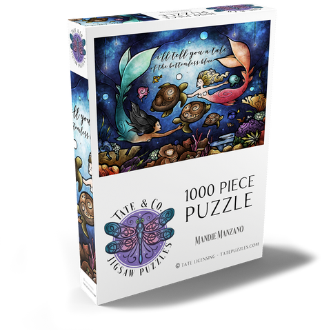 Darstellung des Puzzle Motivs Geschichtenzeit Buntglas - Mandie Manzano Story Time Stained Glass 1000 Puzzle Schachtel Ansicht2