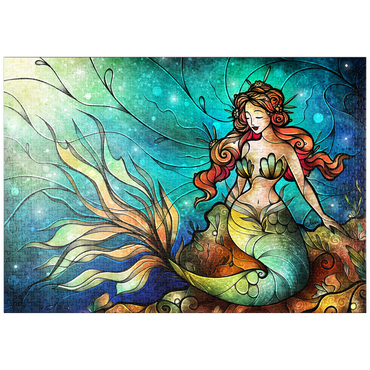 Darstellung des Puzzle Motivs puzzleplate The Serene Siren Stained Glass 1000 Puzzle