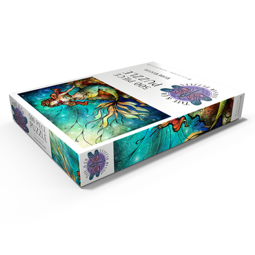 Darstellung des Puzzle Motivs The Serene Siren Stained Glass 500 Puzzle Schachtel Ansicht1