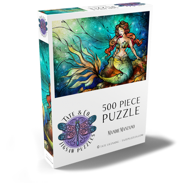 Darstellung des Puzzle Motivs The Serene Siren Stained Glass 500 Puzzle Schachtel Ansicht2