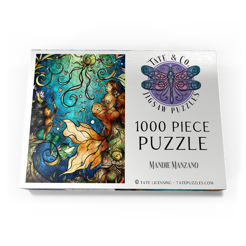 Darstellung des Puzzle Motivs Freunde unter dem Meer – Buntglasfenster - Mandie Manzano Friends Under the Sea Stained Glass 1000 Puzzle Schachtel Ansicht3