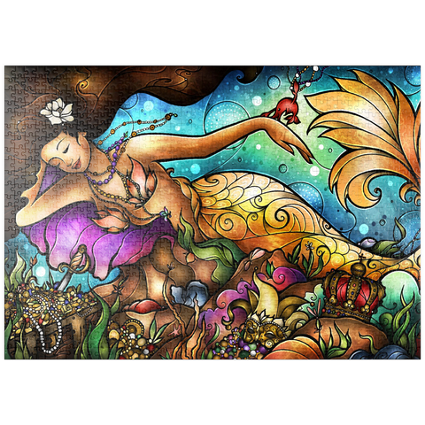 Darstellung des Puzzle Motivs Meerjungfrau Mer De Lis - Mandie Manzano puzzleplate Mer De Lis Mermaid 1000 Puzzle