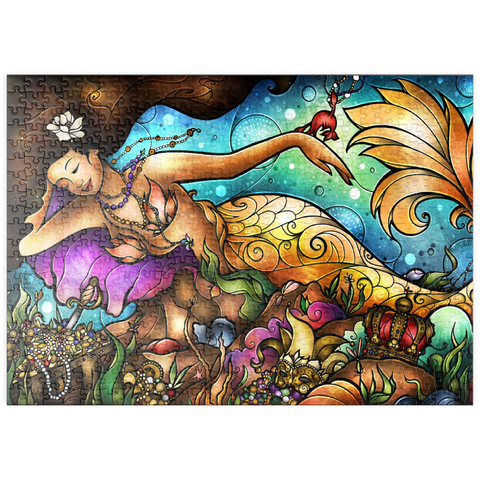 Darstellung des Puzzle Motivs Meerjungfrau Mer De Lis - Mandie Manzano puzzleplate Mer De Lis Mermaid 500 Puzzle