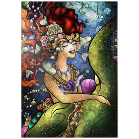 Darstellung des Puzzle-Motivs Croc A Doc Baby Stained Glass - Mandie Manzano – Puzzleteile: 1000