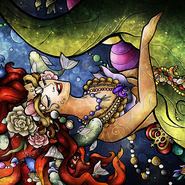 Darstellung des Puzzle Motivs Croc A Doc Baby Stained Glass 500 Puzzle 3D Modell