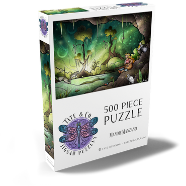Darstellung des Puzzle Motivs Bayou Enchantment Stained Glass 500 Puzzle Schachtel Ansicht2