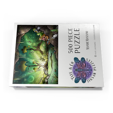 Darstellung des Puzzle Motivs Bayou Enchantment Stained Glass 500 Puzzle Schachtel Ansicht3