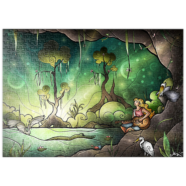 Darstellung des Puzzle Motivs puzzleplate Bayou Enchantment Stained Glass 500 Puzzle