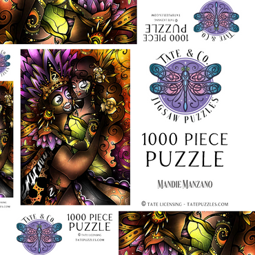 Darstellung des Puzzle Motivs Zulu Stained Glass 1000 Puzzle Schachtel 3D Modell