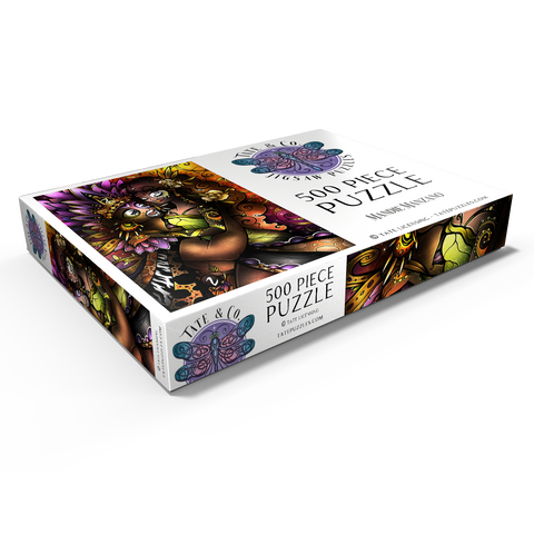 Darstellung des Puzzle Motivs Zulu Stained Glass - Mandie Manzano Zulu Stained Glass 500 Puzzle Schachtel Ansicht1