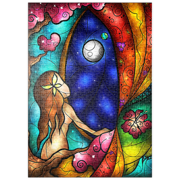 Darstellung des Puzzle Motivs puzzleplate I Miss You Stained Glass 500 Puzzle