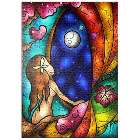 Darstellung des Puzzle Motivs Ich vermisse dich – Buntglasfenster - Mandie Manzano - Puzzleteile: 500