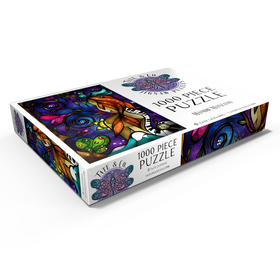 Darstellung des Puzzle Motivs Erinnerst du dich noch, als wir uns getroffen haben? Buntes Glas - Mandie Manzano - Puzzleteile: 1000