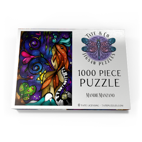 Darstellung des Puzzle Motivs Erinnerst du dich noch, als wir uns getroffen haben? Buntes Glas - Mandie Manzano Do You Remember When we Met Stained Glass 1000 Puzzle Schachtel Ansicht3