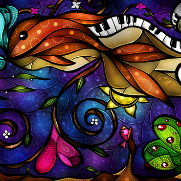 Darstellung des Puzzle Motivs Do You Remember When we Met Stained Glass 1000 Puzzle 3D Modell