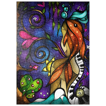 Darstellung des Puzzle Motivs puzzleplate Do You Remember When we Met Stained Glass 500 Puzzle