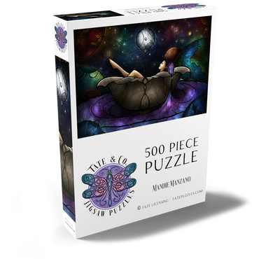 Darstellung des Puzzle Motivs Worlds Away Stained Glass 500 Puzzle Schachtel Ansicht2