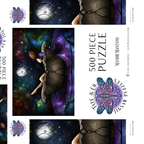 Darstellung des Puzzle Motivs Worlds Away Stained Glass - Mandie Manzano Worlds Away Stained Glass 500 Puzzle Schachtel 3D Modell