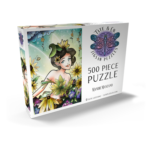 Darstellung des Puzzle Motivs Cyrus, die Sommerfee - Mandie Manzano Cyrus the Fairy of Summer 500 Puzzle Schachtel Ansicht2