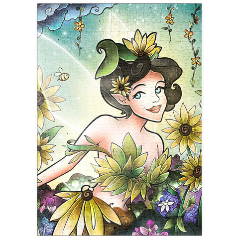 Darstellung des Puzzle Motivs Cyrus, die Sommerfee - Mandie Manzano puzzleplate Cyrus the Fairy of Summer 500 Puzzle