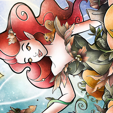 Darstellung des Puzzle Motivs Hazel the Fairy of Autumn Stained Glass 1000 Puzzle 3D Modell