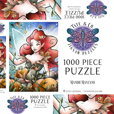 Darstellung des Puzzle Motivs Hazel the Fairy of Autumn Stained Glass 1000 Puzzle Schachtel 3D Modell