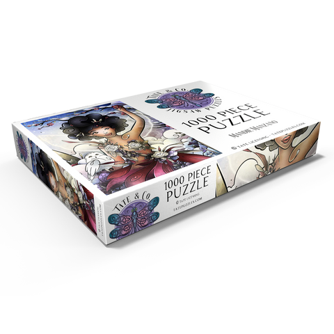 Darstellung des Puzzle Motivs Eira, die Winterfee, Buntglasfenster - Mandie Manzano Eira the Fairy of Winter Stained Glass 1000 Puzzle Schachtel Ansicht1