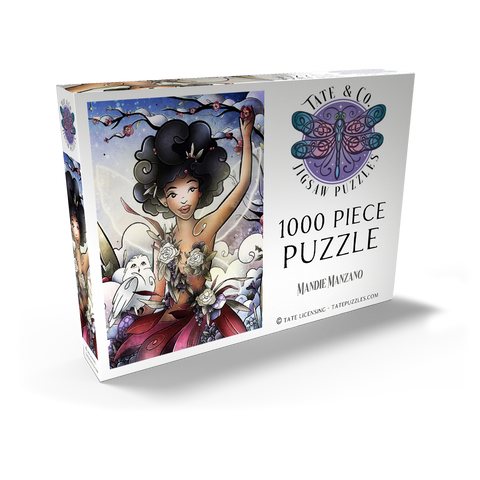 Darstellung des Puzzle Motivs Eira, die Winterfee, Buntglasfenster - Mandie Manzano Eira the Fairy of Winter Stained Glass 1000 Puzzle Schachtel Ansicht2