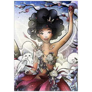 Darstellung des Puzzle Motivs puzzleplate Eira the Fairy of Winter Stained Glass 1000 Puzzle