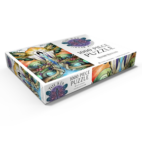 Darstellung des Puzzle Motivs Die Brunnen der Erlösung Buntglass - Mandie Manzano - Puzzleteile: 1000