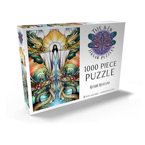 Darstellung des Puzzle Motivs Die Brunnen der Erlösung Buntglass - Mandie Manzano The Wells of Salvation Stained Glass 1000 Puzzle Schachtel Ansicht2