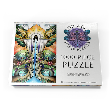 Darstellung des Puzzle Motivs The Wells of Salvation Stained Glass 1000 Puzzle Schachtel Ansicht3