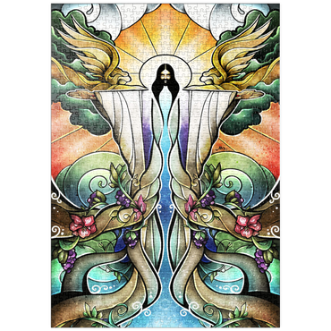 Darstellung des Puzzle Motivs puzzleplate The Wells of Salvation Stained Glass 1000 Puzzle