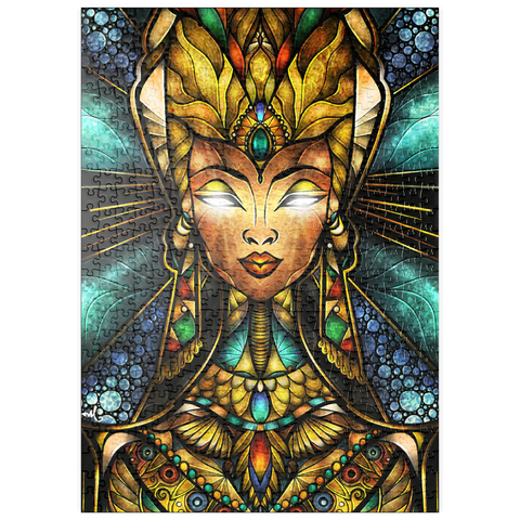 Darstellung des Puzzle Motivs Nefertiri Stained Glass - Mandie Manzano puzzleplate Nefertiri Stained Glass 500 Puzzle