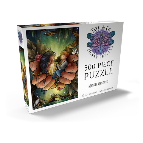 Darstellung des Puzzle Motivs Liebt einander – Buntglasfenster - Mandie Manzano Love One Another Stained Glass 500 Puzzle Schachtel Ansicht2