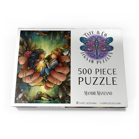 Darstellung des Puzzle Motivs Liebt einander – Buntglasfenster - Mandie Manzano Love One Another Stained Glass 500 Puzzle Schachtel Ansicht3