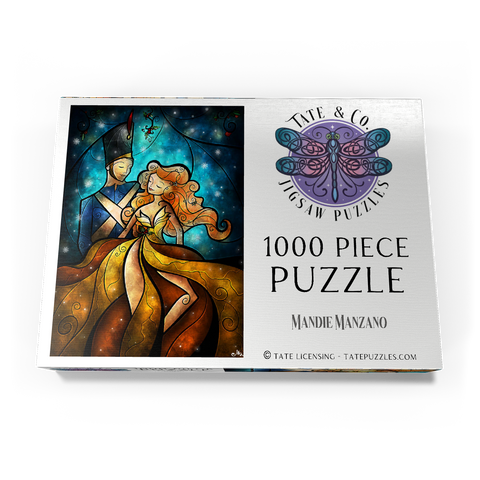 Darstellung des Puzzle Motivs Der Zinnsoldat und seine Ballerina aus Buntglas - Mandie Manzano The Tin Soldier & His Ballerina Stained Glass 1000 Puzzle Schachtel Ansicht3