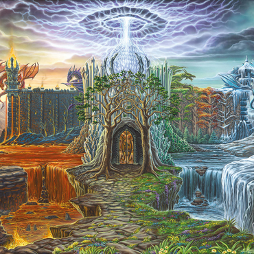 Darstellung des Puzzle Motivs Dragon Lord's Lair - Ed Beard Jr 1000 Puzzle 3D Modell