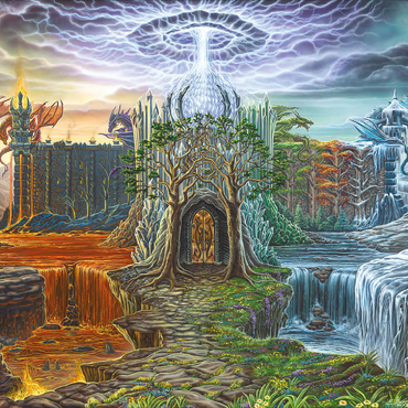 Darstellung des Puzzle Motivs Dragon Lord's Lair - Ed Beard Jr 500 Puzzle 3D Modell